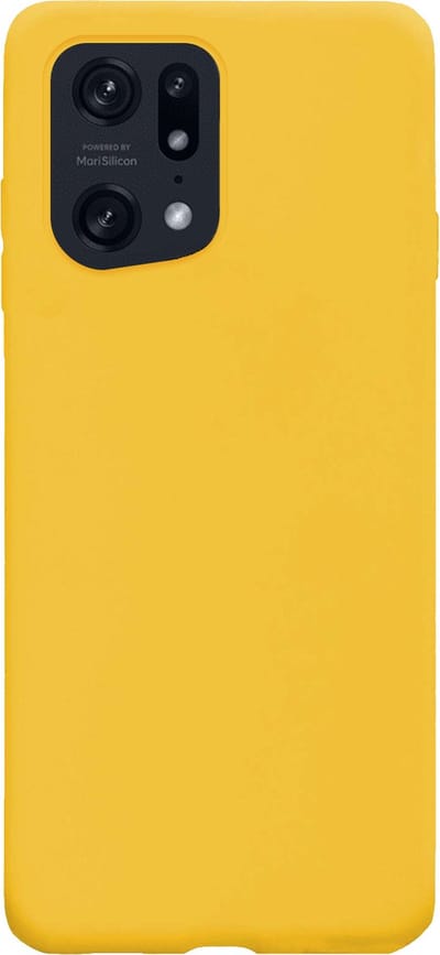 Hoes - Geschikt voor OPPO Find X5 - Sterk & Shockproof - Hoesje Cover - Siliconen Case - Geel