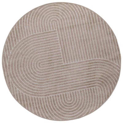 vidaXL - Binnen- - en - buitenkleed - PALMERAS - Beige - Ø - 120 - CM - Polyester