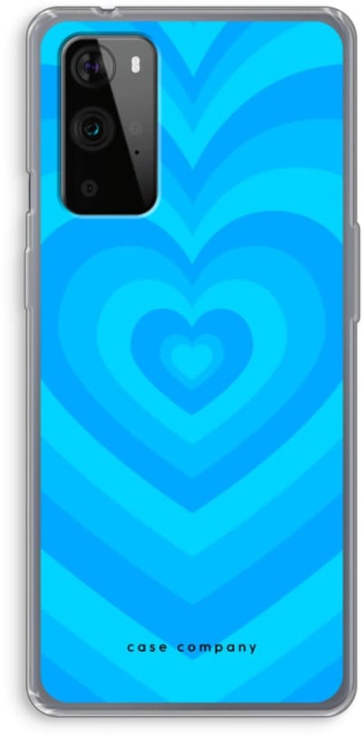 Case Company® - Hoesje geschikt voor OnePlus 9 Pro hoesje - Hart Blauw - Soft Cover Telefoonhoesje - Bescherming aan alle Kanten en Schermrand