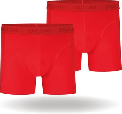 Zaccini Cotton Stretch Boxershorts - Rood - 2 stuks - Heren onderbroeken - Boxer - 95% Katoen - Maat S