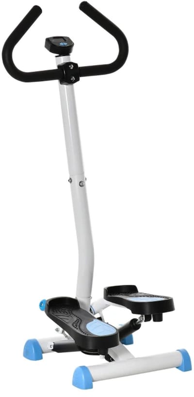 Stepper - Thuis Fitness Stepper - LCD-Display - Antislip Pedalen -Traploper - Aerobic Step - Crossfit - in Hoogte Verstelbaar - Robuust Frame - Full-body Workout - Voor Krachttraining en Cardio - Blauw + Zwart