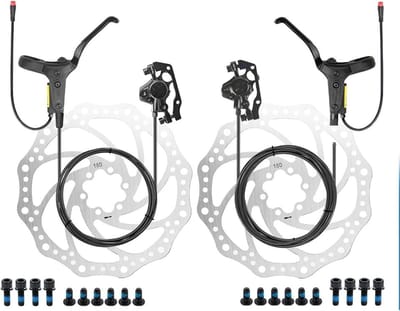 Fiets Remklauw - Olie Schijfrem - Veilig Fietsen - Hydraulisch Dubbel Zuiger - Voor 1100mm Achter 2100mm - Zwart