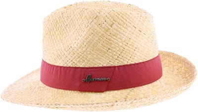 Herman chapeau été grand bord relevé à l'arrière en paille naturelle légère avec un ruban uni