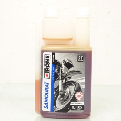 Olie 2T Ipone Samouraï aardbei doseerfles 1L voor crossmotor handmatige menging