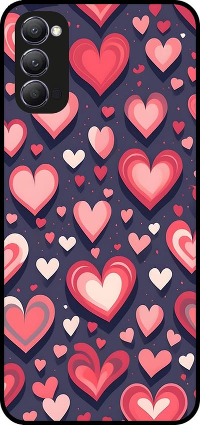 Smartphonica Telefoonhoesje Geschikt voor Oppo Reno 4 5G met Hartjes Opdruk - TPU Backcover Case With Heart Design geschikt voor Oppo Reno4 5G