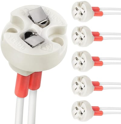 Connectoren voor Halogeen en LED Lampen - G4, GU3.5, G6.35, GY6.35, GX5.3, GU5.3, MR16, GZ4, MR11 - Set van 6 Stuks