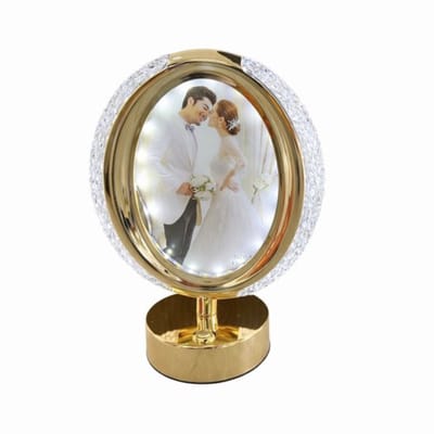 Luxaliving Ovale Fotolijst met LED – Goud – Hangend – 3 Lichtkleuren