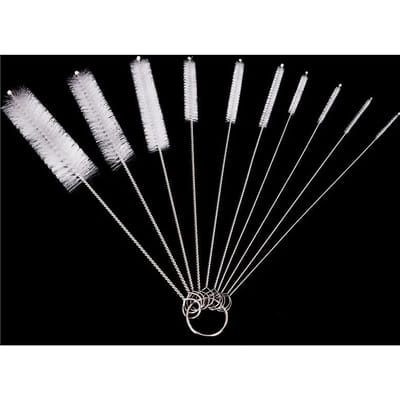 10 stuks set roestvrijstalen zachte haarborstel pipet reageerbuis babyflesborstel multifunctionele huishoudelijke schoonmaakgereedschapset wit