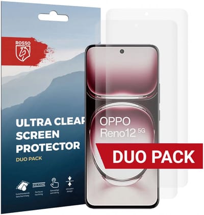 Rosso Screen Protector Geschikt voor Oppo Reno 12 | Ultra Clear Duo Pack | TPU Folie | Case Friendly Beschermfolie | 2 Stuks