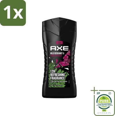 1 x Axe - 3-in-1 Douchegel - Wild Bergamot & Pink Pepper - 100% Plantaardig - 250 ml - Douchegel - Geur - Lichaam - Gezicht - Haar