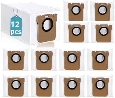 PolkaHome® 12 stuks stofzakken compatibel met Dreame L10s Ultra / L10s Pro Ultra / L10 Ultra / L20 Ultra / L30 Ultra / Xiaomi X10+ / X20+ / X40 Ultra – Grote capaciteit, stofzuiger stofzak, reserveonderdelen en accessoireset, stof zakken