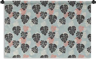 Wandkleed - Wanddoek - Bladeren - Monstera - Hawaii - Patronen - 180x120 cm - Wandtapijt