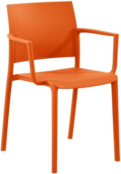 CLP Tuinstoel Valtor - Weerbestendig & UV-bestendig - Stoel met Armleuningen - 150 kg - oranje