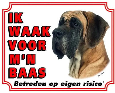 Duitse Dog Waakbord - Ik waak voor mijn baas