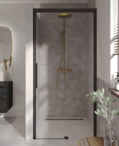 Ben IMotion Douchedeur - Schuifdeur - Rechts - 120x206 cm - Antikalk - Mat Zwart - Veiligheidsglas