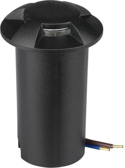 Grondspot 4 kanten - zwarte uitvoering - 12 Volt tuin verlichting - koud wit - IP67