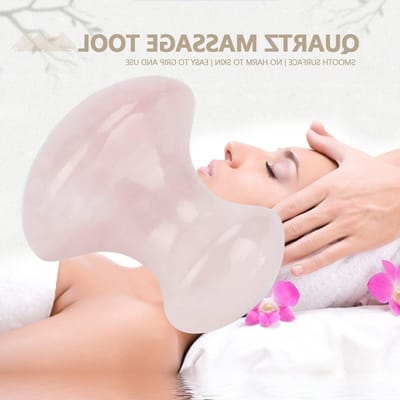 Natuurlijke Rozenkwarts Massage Steen voor Gezichtsmassage, Gua Sha Tool voor Ogen en Huidverzorging (4 x 3.5 x 2.3 cm)