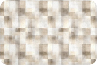 Badmat 90x60 cm - Antislip - Textuur - Linnen - Beige - Badmatten voor badkamer - Badkamermat - Douchemat - Badkamer mat