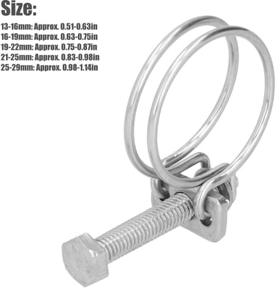 Dailygoods- Slangklem 20 Stuks - Verstelbare Dubbele Draadslangklem - RVS - Anticorrosie - 25-29mm - Duurzaam en Stevig - Slangklemmen