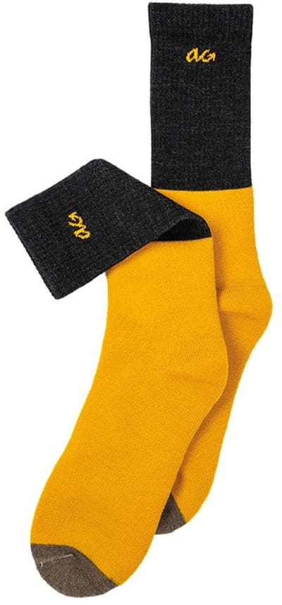 Alfredo Gonzales unisex merino sokken hike booty geel & grijs