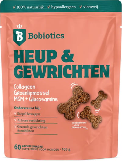 Heup & Gewrichten Supplementen voor Honden - 60 Snacks - Hoog Gehalte Glucosamine, Collageen & groenlipmossel hond - Ondersteunt Soepele Gewrichten & Mobiliteit