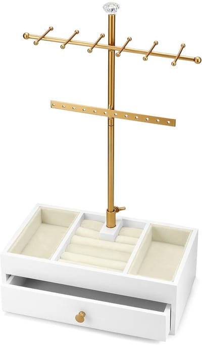 Dailygoods- Sieradenorganiser Praktisch ontwerp - Sieradendoos - Sieradenhouder - Sieradenstandaard voor kettingen - Extra opbergruimte - Hoogwaardige materialen