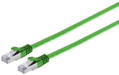 RJ45 Flachkabel m. CAT 7 Rohkabel slim grün 10m