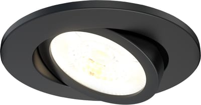 Ledvion - LED Inbouwspot - Zwart - Dimbaar - 7W - IP65 - CCT - COB - Ø90mm