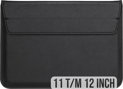 2-in-1 Laptopsleeve 10 tot 12 inch - Vegan Leer - Laptophoes Heren - Laptop Tas Sleeve met Standaard