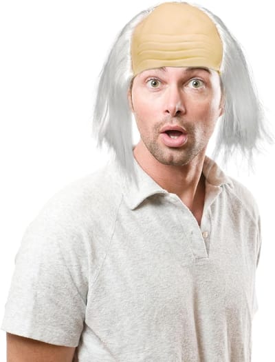 Zijdeachtige Witte Perücke voor Halloween Kostuum van een Wetenschapper of Professor - Perfect voor Feestjes en Verkleden