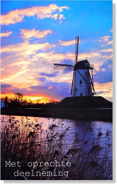 Met Oprechte Deelneming wenskaart - 12x17cm - Gevouwen kaart inclusief envelop - Rouwkaart