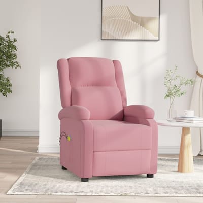 vidaXL - Massagestoel - elektrisch - fluweel - roze