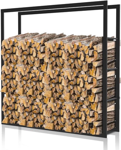 Metalen Brandhoutrek voor Binnen en Buiten - 100 x 25 x 100 cm, Duurzaam en Stevig Haardhoutstandaard