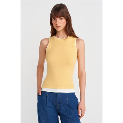 Mouwloze Ribbel Katoenen Blouse