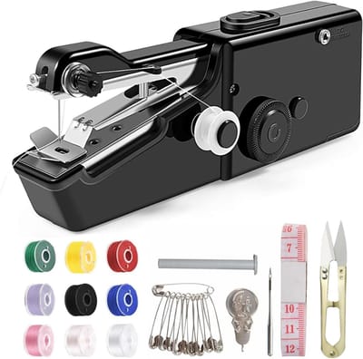 Handnaaimachine - Draagbare Handnaaimachine - Mininaaimachine Met Naaiaccessoires - Geschikt Voor Beginners - Voor Op Reis En Doe-Het-Zelfprojecten - Stoffen Gordijnen - Voor Thuis En Op Reis