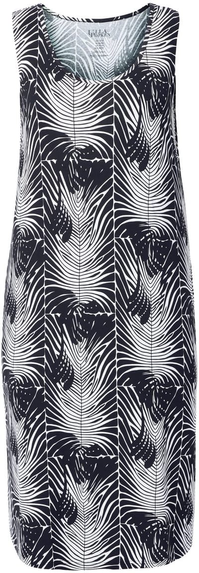 Ulla Popken - Dames - Mini-jurk A-lijn ronde hals mouwloos zakken - Zwart - Maat 46+
