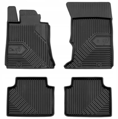 Premium Rubberen Mattenset No.77 - Geschikt voor Alfa Romeo Giulia vanaf 2016 (AWD / 4x4) - Perfecte Pasvorm - TPE Elastomeer - Zwart - 4-delig - FROGUM