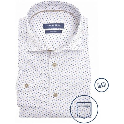 Ledûb Overhemd Multicolored Fashion Dot Wit-Groen / male