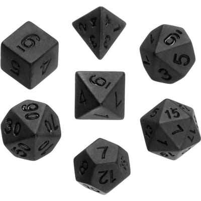 7 pièces/set Fournitures de fête polyédriques Pour le jeu TRPG DND Accessoire de jeu de société Jouets de divertissement de loisir Ensemble de dés noirs Apparence élégante gray