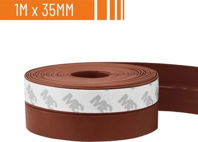 Simple Fix Tochtstrip - 35mm x 1 Meter - Tochtstrips voor Deuren - Tochtstopper - Tochtrol - Tochtband - Hoogwaardig Silicone - Zelfklevend en Isolerend - Bruin
