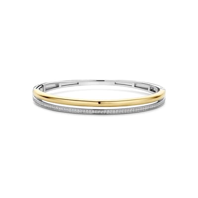 TI SENTO Dames Armband - 925 zilver - Zirkonia met geel verguld - Maat M - 23086ZY