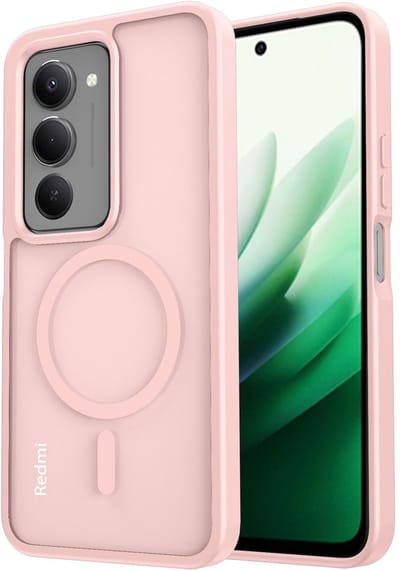 Hoesje Geschikt voor Xiaomi Redmi 15 (4G) - Compatibel met MagSafe / Qi2 - Matte Beschermhoes - Back Cover met Magneet - Roze