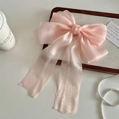 Schattige Organza Strikjes Haarclips voor Meisjes Blauw Roze Strikje Haarklemmen Lint Strik Barrette Haarpin Clip Paardenstaart Clip Hoofddeksels roze