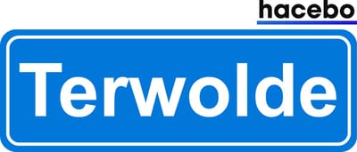 Hacebo - Plaatsnaam Sticker - 29x10 CM - Terwolde sticker - Verkeersborden sticker - grappige cadeaus - Terwolde