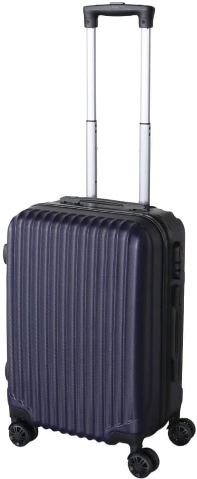 Handbagage koffer 55cm donkerblauw 4 wielen trolley met pin slot reiskoffer