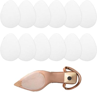 Set van 12 antislip handvatten voor schoenen, zelfklevende rubberen pads voor hakken, geluidsdempende stickers en zoolbescherming, 9 x 6,5 cm