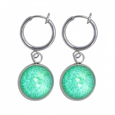 Klem oorbellen -Turquoise- Cleo -geen gaatje-Charme Bijoux