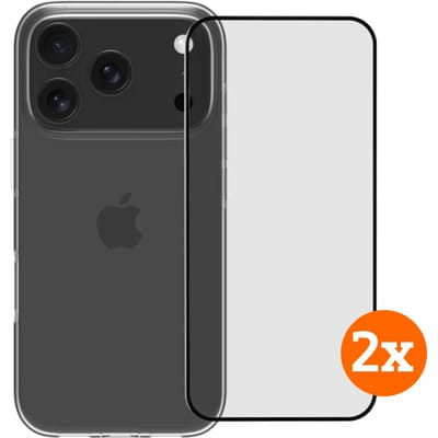 BlueBuilt Back Cover iPhone 17 Pro Transparant + Screenprotector Glas Duo Pack