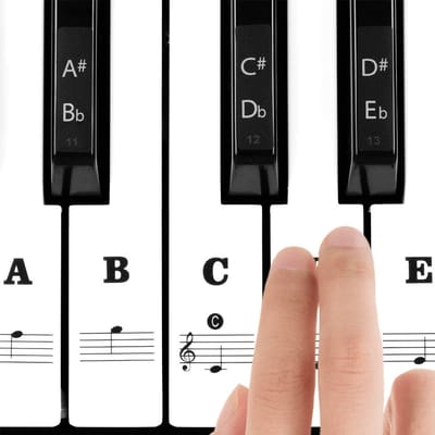 Piano stickers voor beginners - Transparante notitie stickers voor 37/49/54/61/88 toetsen - Eenvoudige installatie