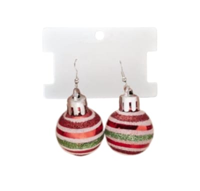 Plux Fashion Kerstbal Oorbellen - Rood/Groen - Gestreept - 3cm/6cm - Dames - Heren - Rode/Groene Oorbellen - Christmas Earrings - Kerst Oorbellen - Hanger Oorbellen - Christmas Bauble Earrings - Sieraden Cadeau - Luxe Style - Kerst - Black Friday